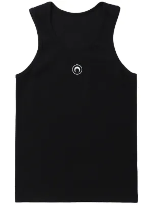Marine Serre organic cotton rib tank top