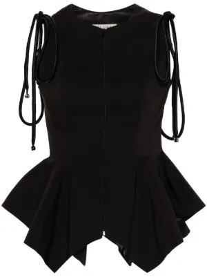 V:PM ATELIER Koa strap-detail peplum top