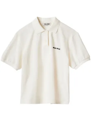 Miu Miu cotton piqu&eacute; polo shirt
