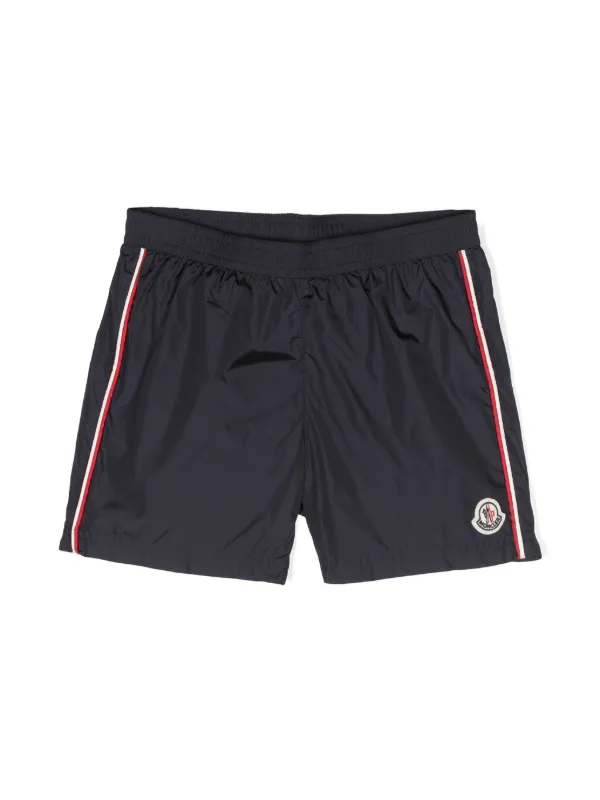 Moncler Enfant logo-patch side-stripe swim shorts