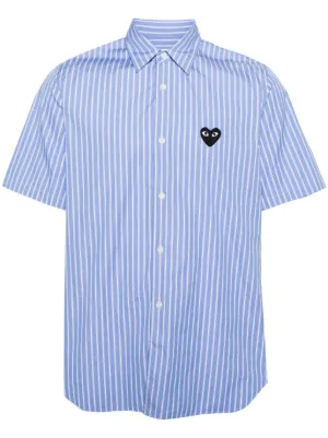 Comme Des Gar&ccedil;ons Play Heart-patch striped shirt