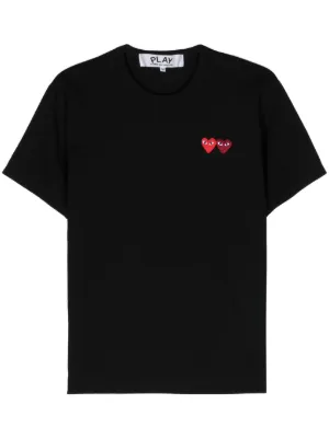 Comme Des Gar&ccedil;ons Play double heart-patch T-shirt