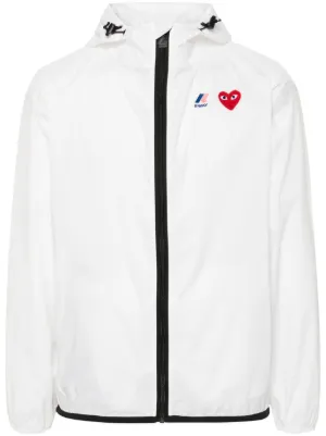 Comme Des Gar&ccedil;ons Play x K-Way Heart-patch lightweight jacket