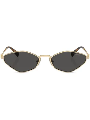 Miu Miu Eyewear logo-lettering geometric-frame sunglasses
