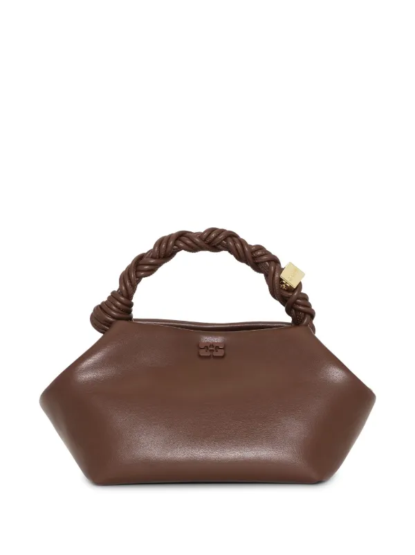 GANNI Small Bou braided-handle tote bag