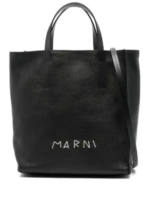 Marni logo-embroidered tote bag