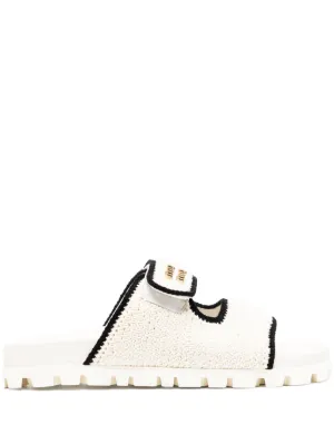 Miu Miu logo-plaque touch-strap slipers