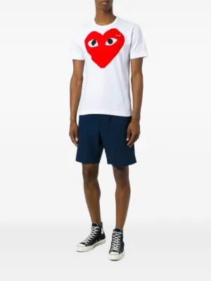 Comme Des Gar&ccedil;ons Play heart-print logo-patch T-shirt