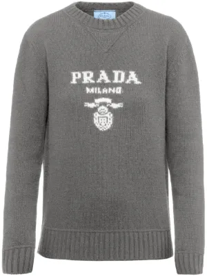 Prada logo-intarsia cashmere sweater