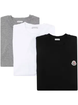 Moncler logo-patch cotton T-shirt (pack of three)