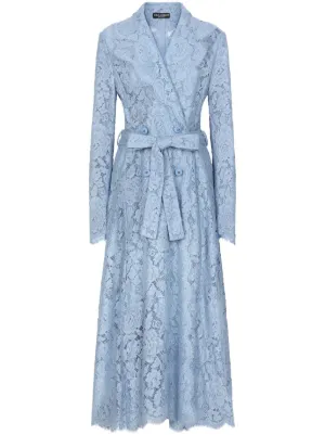 Dolce & Gabbana DNA cordonetto-lace trench coat