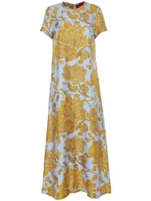 La DoubleJ floral-print silk maxi dress