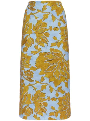 La DoubleJ floral-print pencil skirt