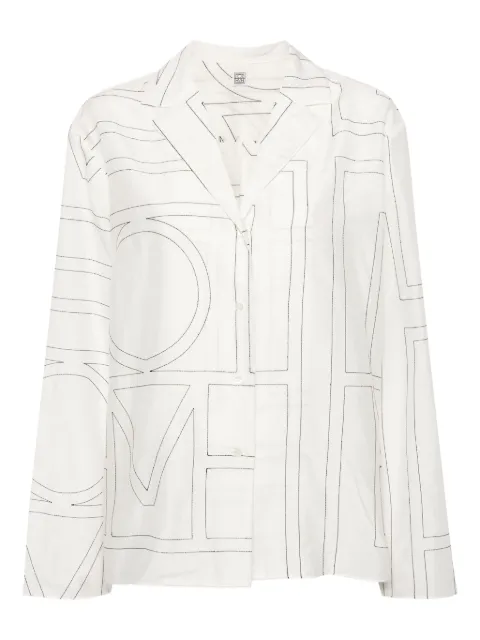 TOTEME monogram cotton-blend pj top