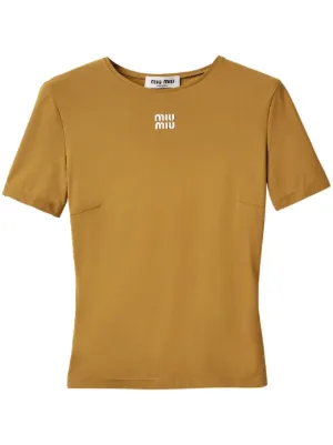 Miu Miu logo-appliqu&eacute;d T-shirt