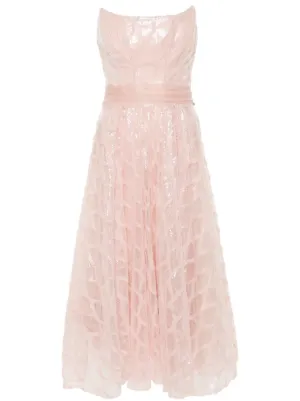 NISSA sequinned diamond-pattern dress