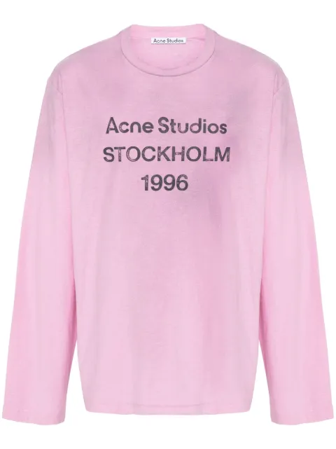 Acne Studios logo-print distressed T-shirt
