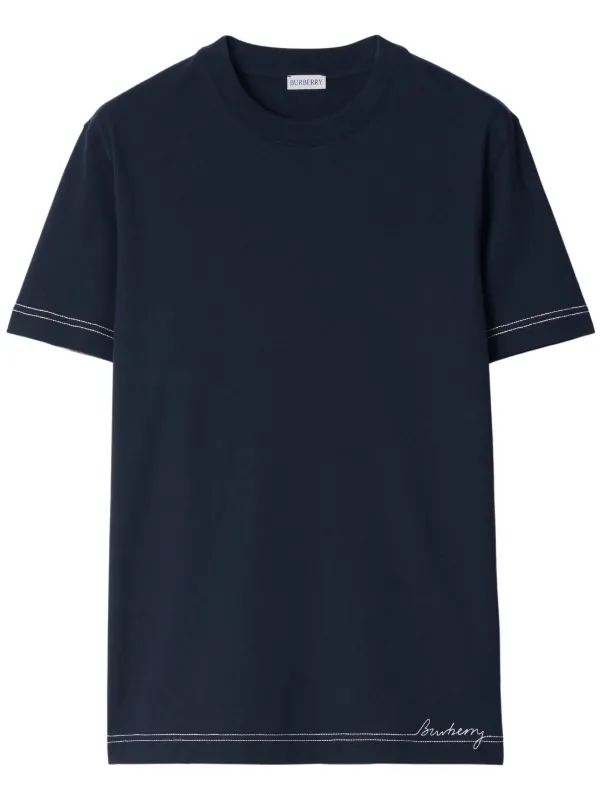 Burberry contrast-stitching cotton T-shirt