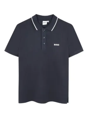 BOSS Kidswear short-sleeved tipped polo shirt