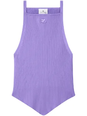 Courr&egrave;ges Pointy rib-knit tank top