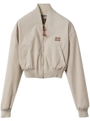Miu Miu Panama cropped bomber jacket