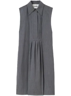 Jil Sander straight-point collar wool dress
