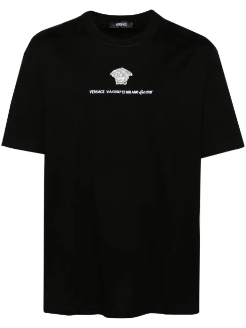 Versace embroidered cotton-jersey T-shirt