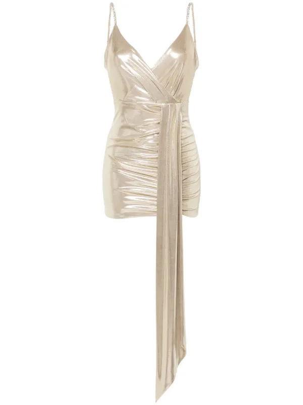NISSA metallic ruched minidress