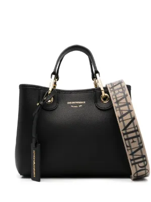 Emporio Armani logo-print pebbled tote bag