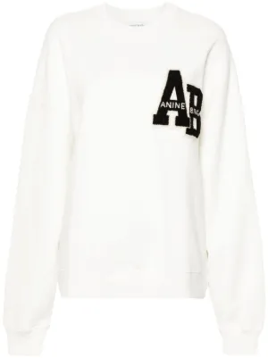 ANINE BING Miles logo-patch cotton sweatshirt