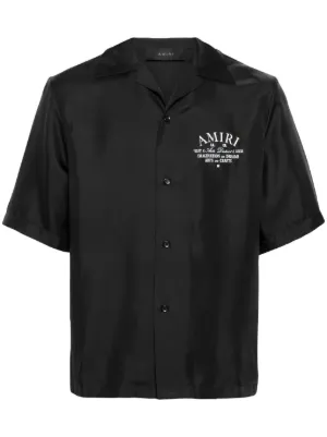 AMIRI logo-print silk shirt