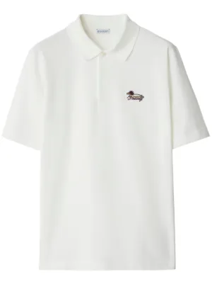 Burberry logo-patch cotton polo shirt