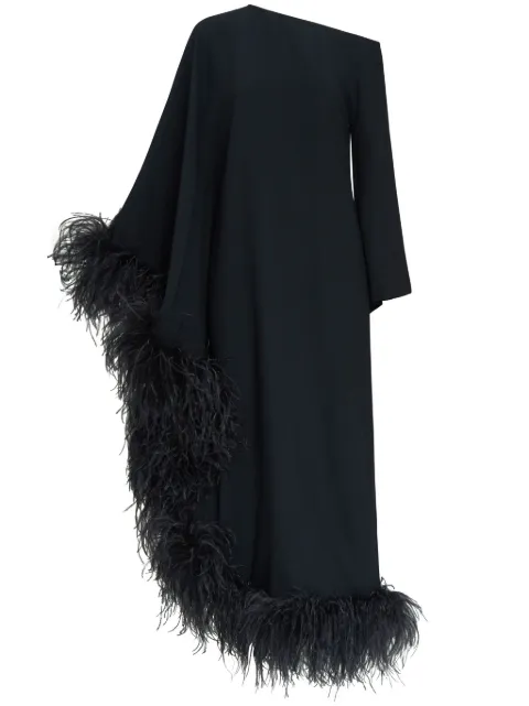 Taller Marmo Ubud Extravaganza feather-trim maxi dress