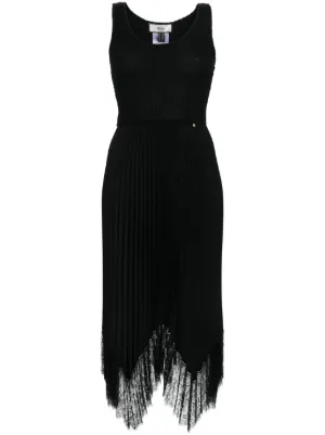 NISSA pleated-skirt midi dress