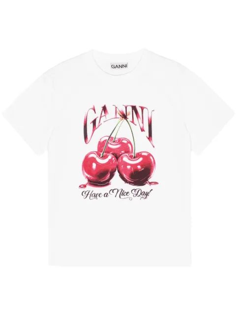 GANNI basic jersey cherry relaxed T-shirt