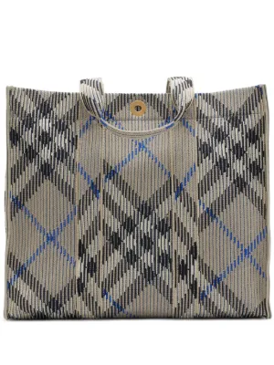 Burberry medium check knitted tote bag