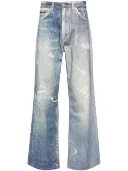 OUR LEGACY Third Cut distressed-effect denim-print jeans