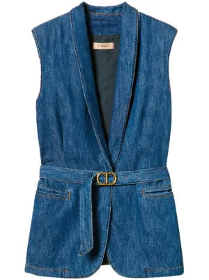 TWINSET belted denim waistcoat