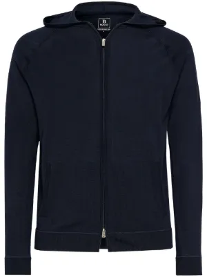 Boggi Milano merino-wool zip hoodie