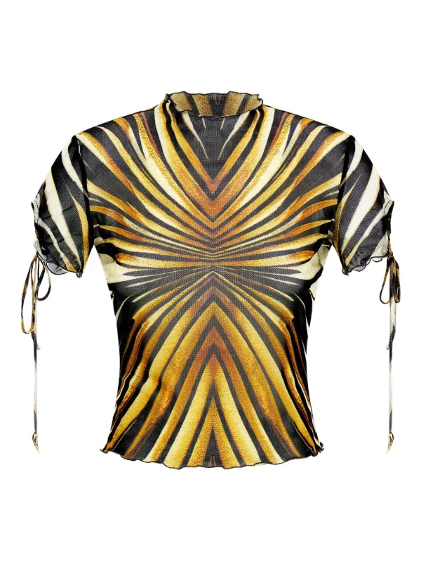 Roberto Cavalli Ray Of Gold mesh T-shirt