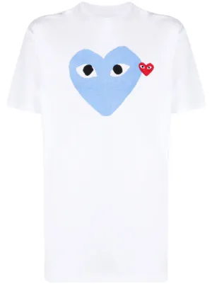 Comme Des Gar&ccedil;ons Play signature heart motifcotton T-shirt