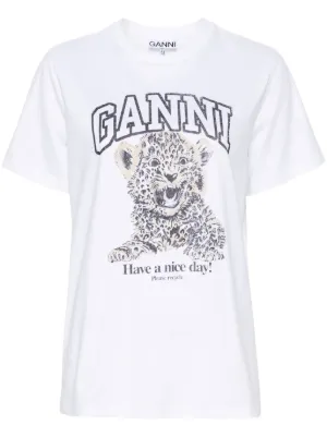 GANNI leopard-print T-shirt