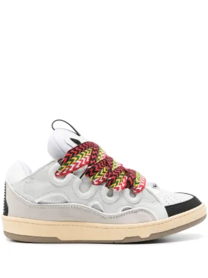 Lanvin Curb panelled leather sneakers