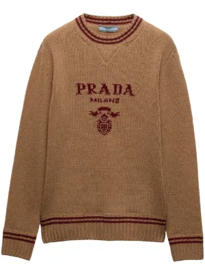 Prada intarsia knitted-logo sweater