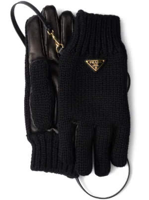 Prada triangle-logo gloves
