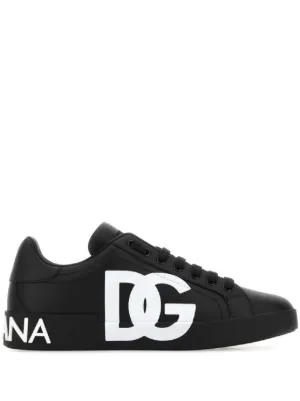 Dolce & Gabbana calfskin nappa Portofino sneakers with DG logo print