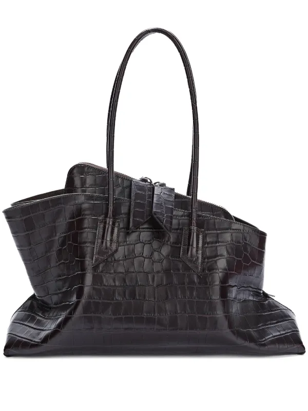 The Attico medium La Passeggiata crocodile-effect leather tote bag