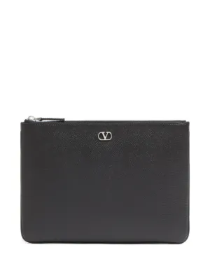 Valentino Garavani VLogo signature grainy calfskin pouch