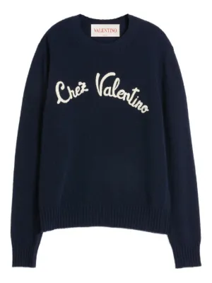 Valentino Garavani Chez-embroidered wool sweater