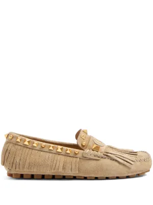 Valentino Garavani Plaster Caster Driver fringed loafers